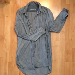 Gap denim blue button up tunic